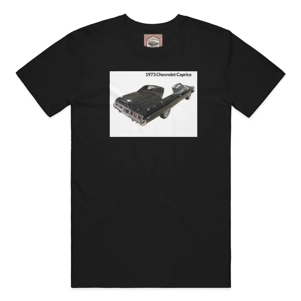 1973 Chevrolet Caprice (Rear End) Black Tee, White