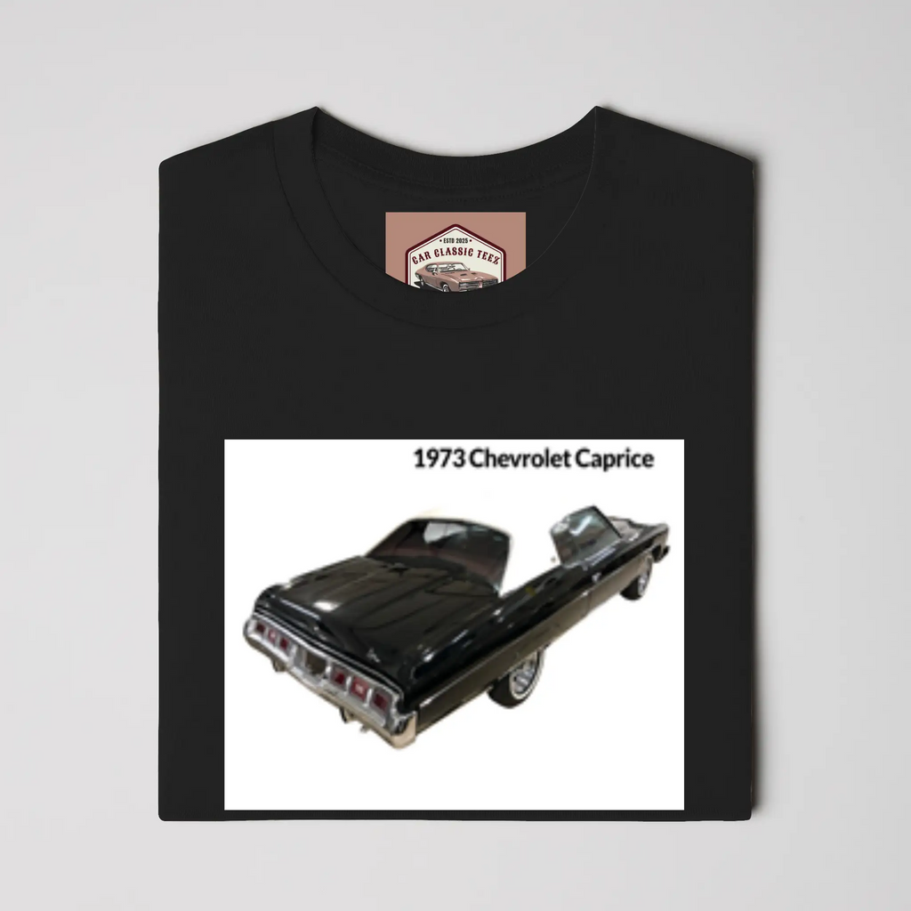 1973 Chevrolet Caprice (Rear End) Black Tee, White
