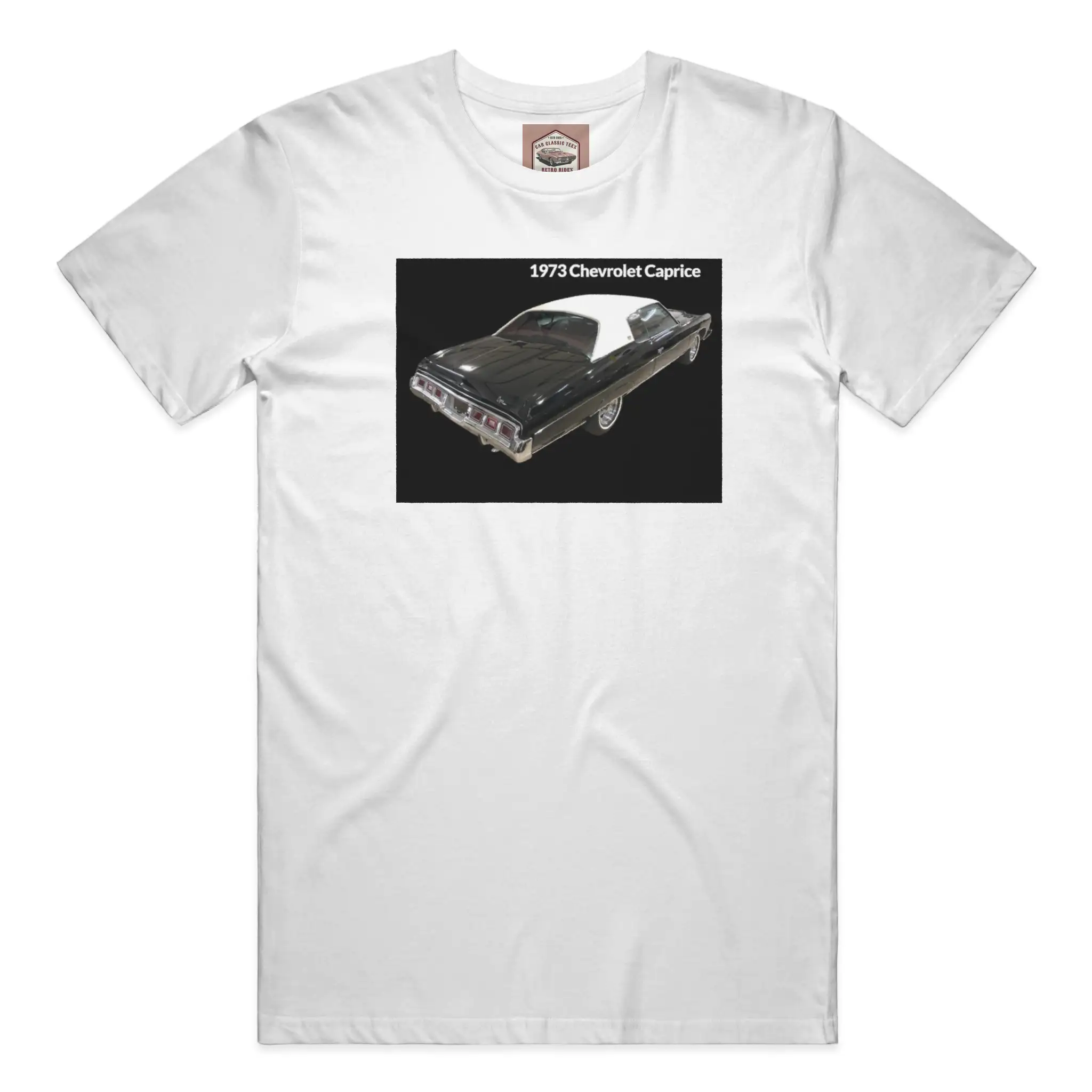 1973 Chevrolet Caprice (Rear End) White Tee, Black