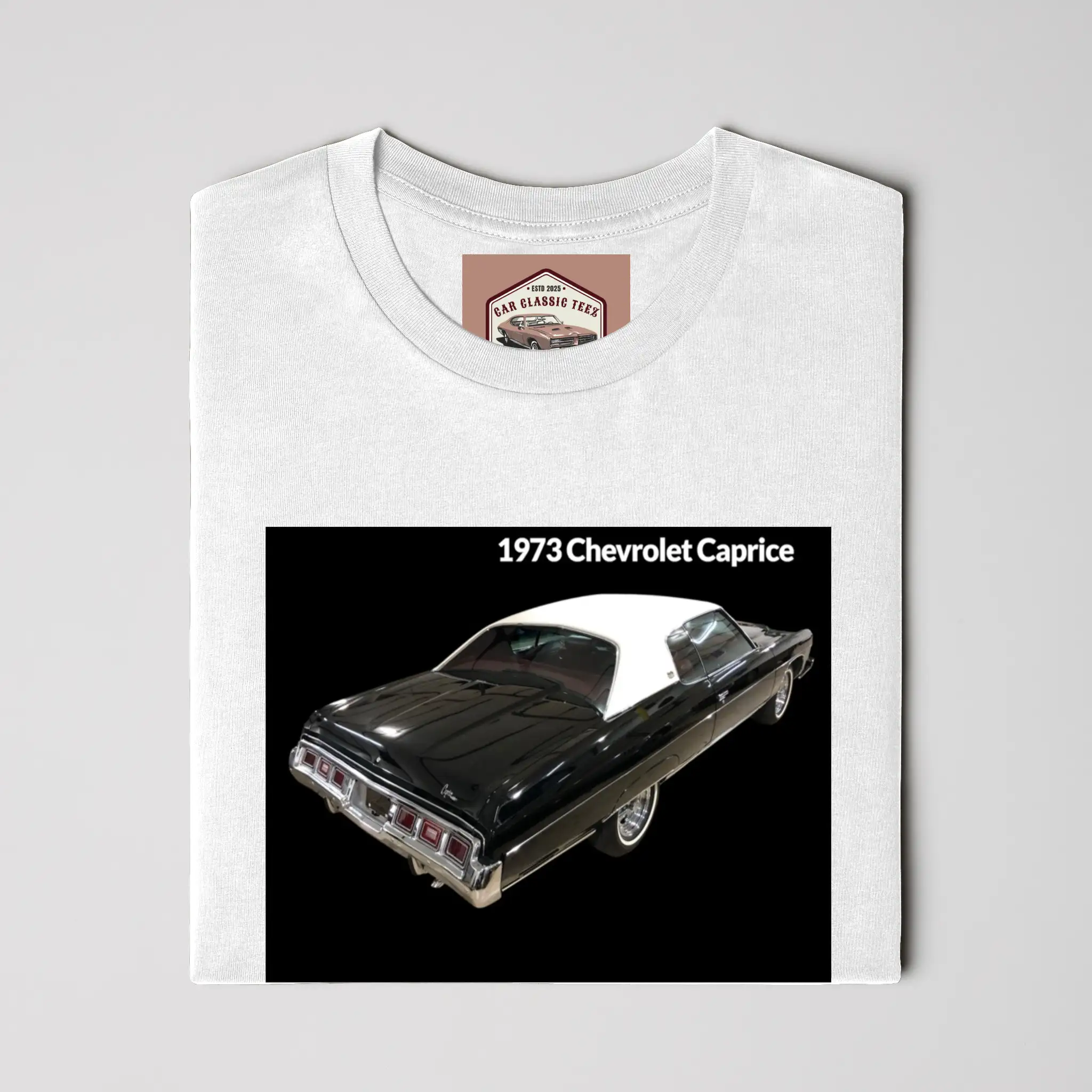 1973 Chevrolet Caprice (Rear End) White Tee, Black