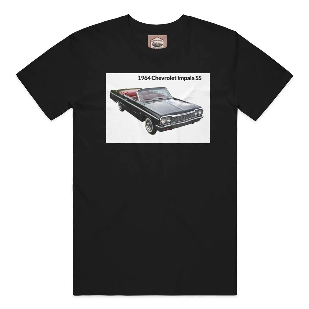 1964 Black Chevy Impala SS Convertible Black Tee /