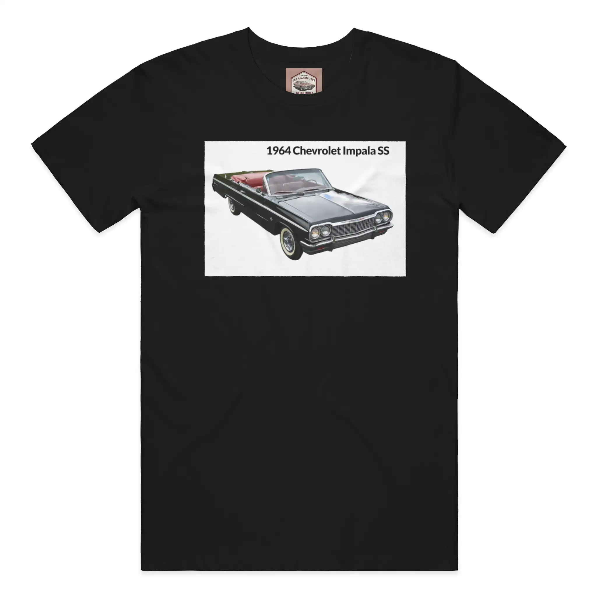 1964 Black Chevy Impala SS Convertible Black Tee /