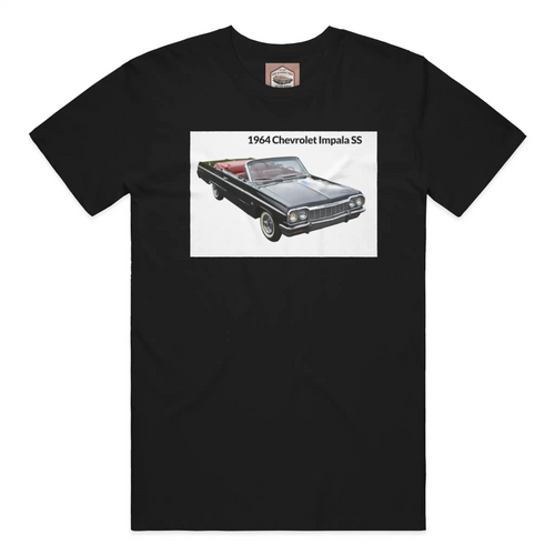 1964 Black Chevy Impala SS Convertible Black Tee /