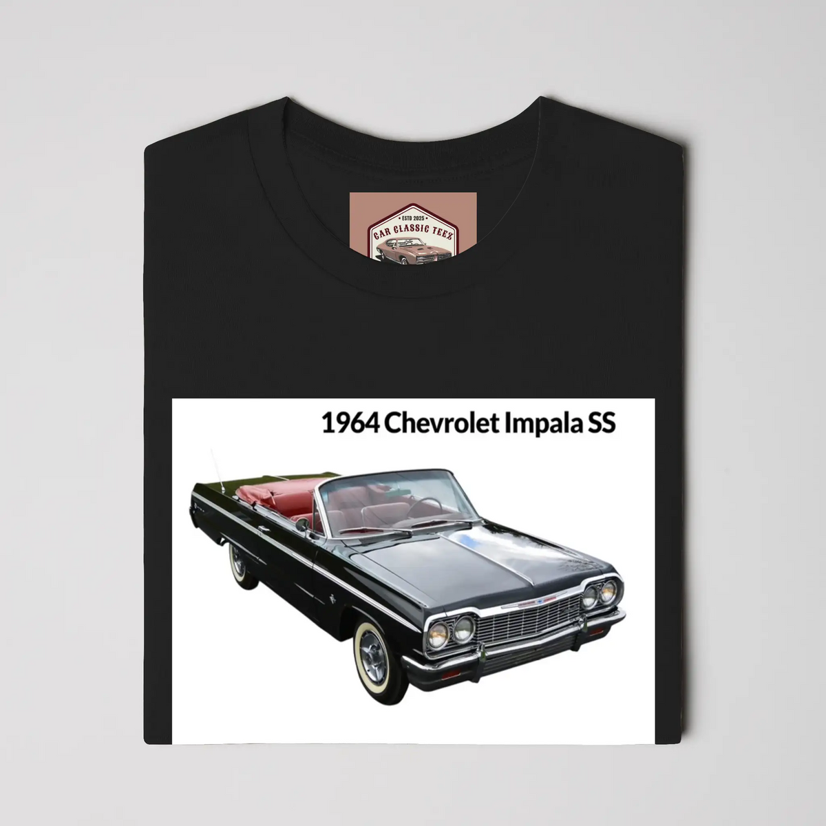 1964 Black Chevy Impala SS Convertible Black Tee /