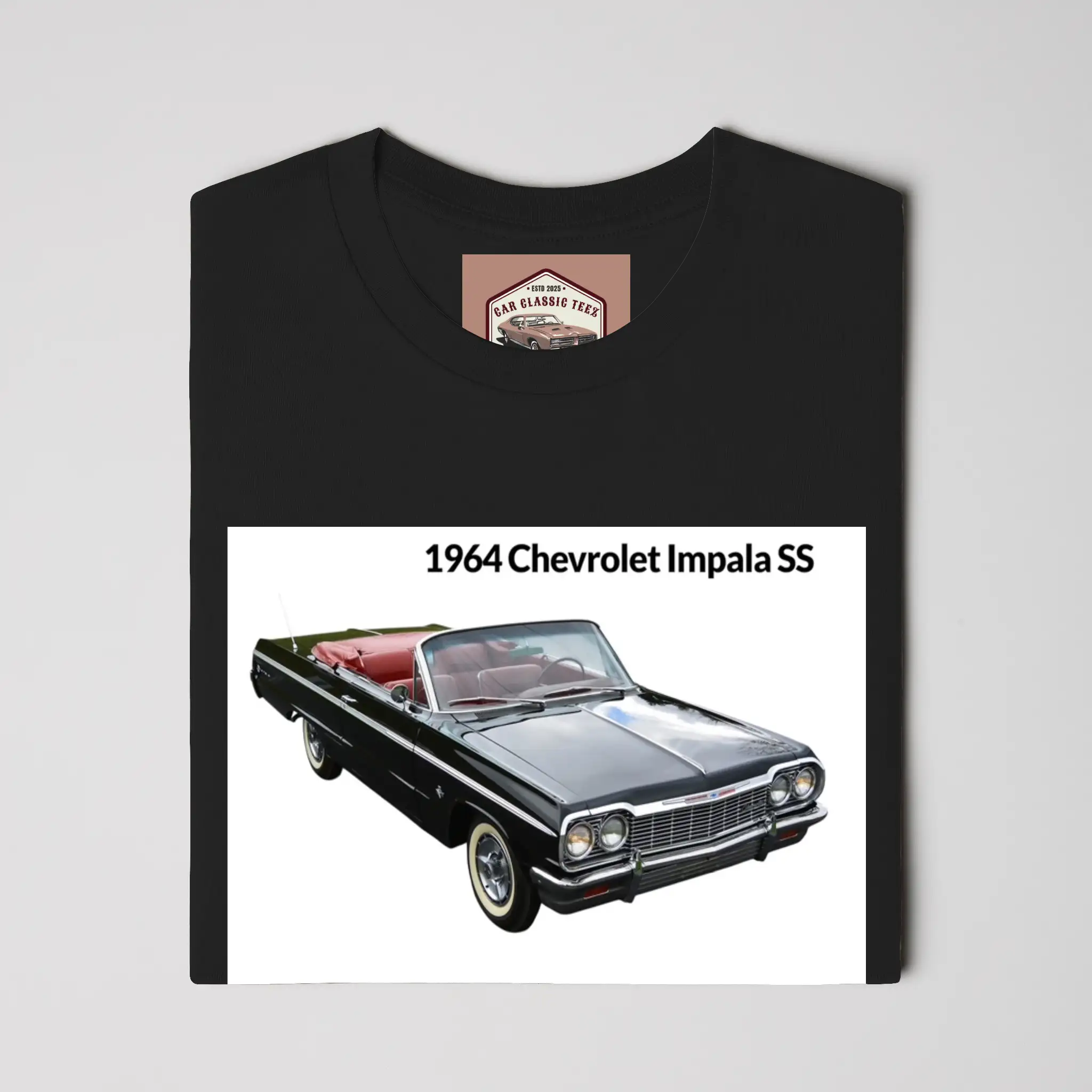 1964 Black Chevy Impala SS Convertible Black Tee /