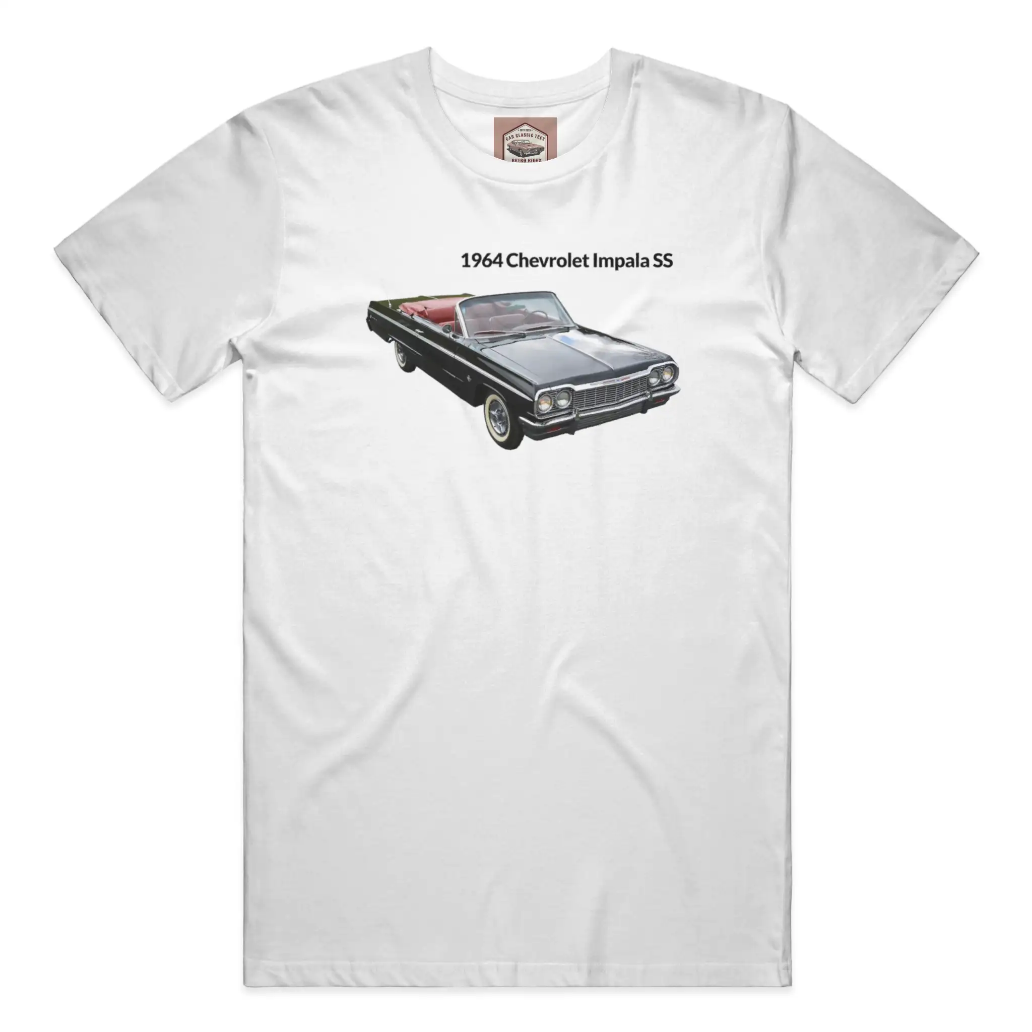 1964 Black Chevy Impala SS Convertible White Tee 