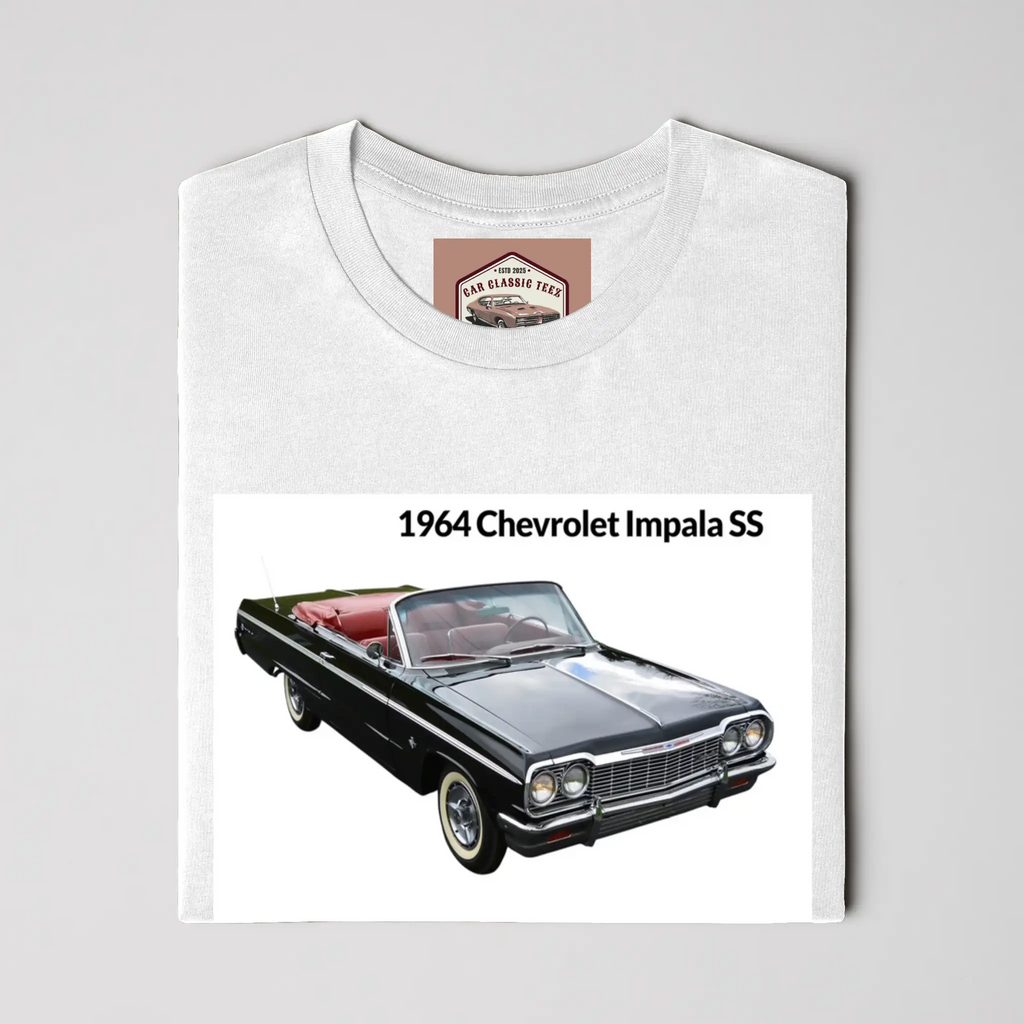 1964 Black Chevy Impala SS Convertible White Tee 