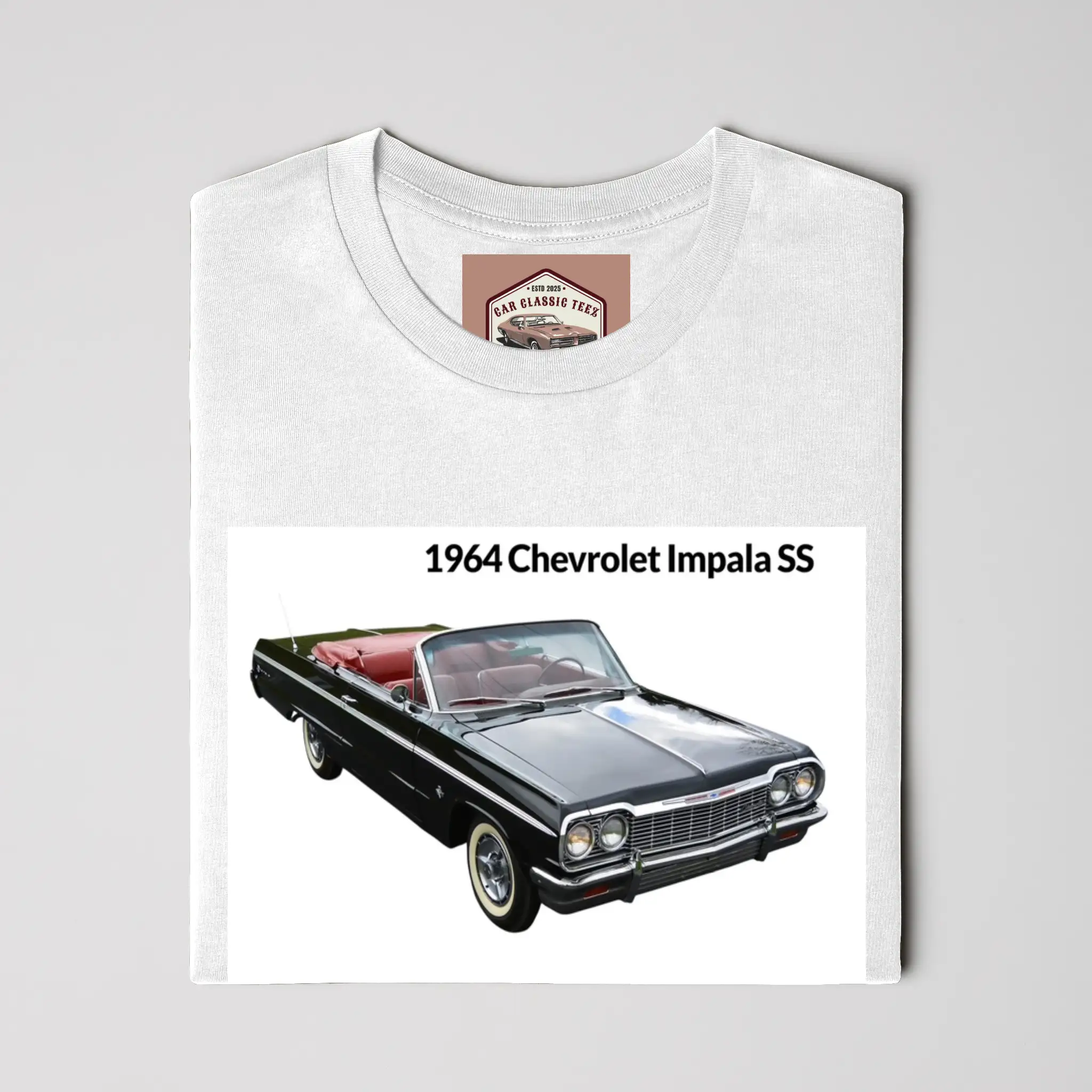 1964 Black Chevy Impala SS Convertible White Tee 