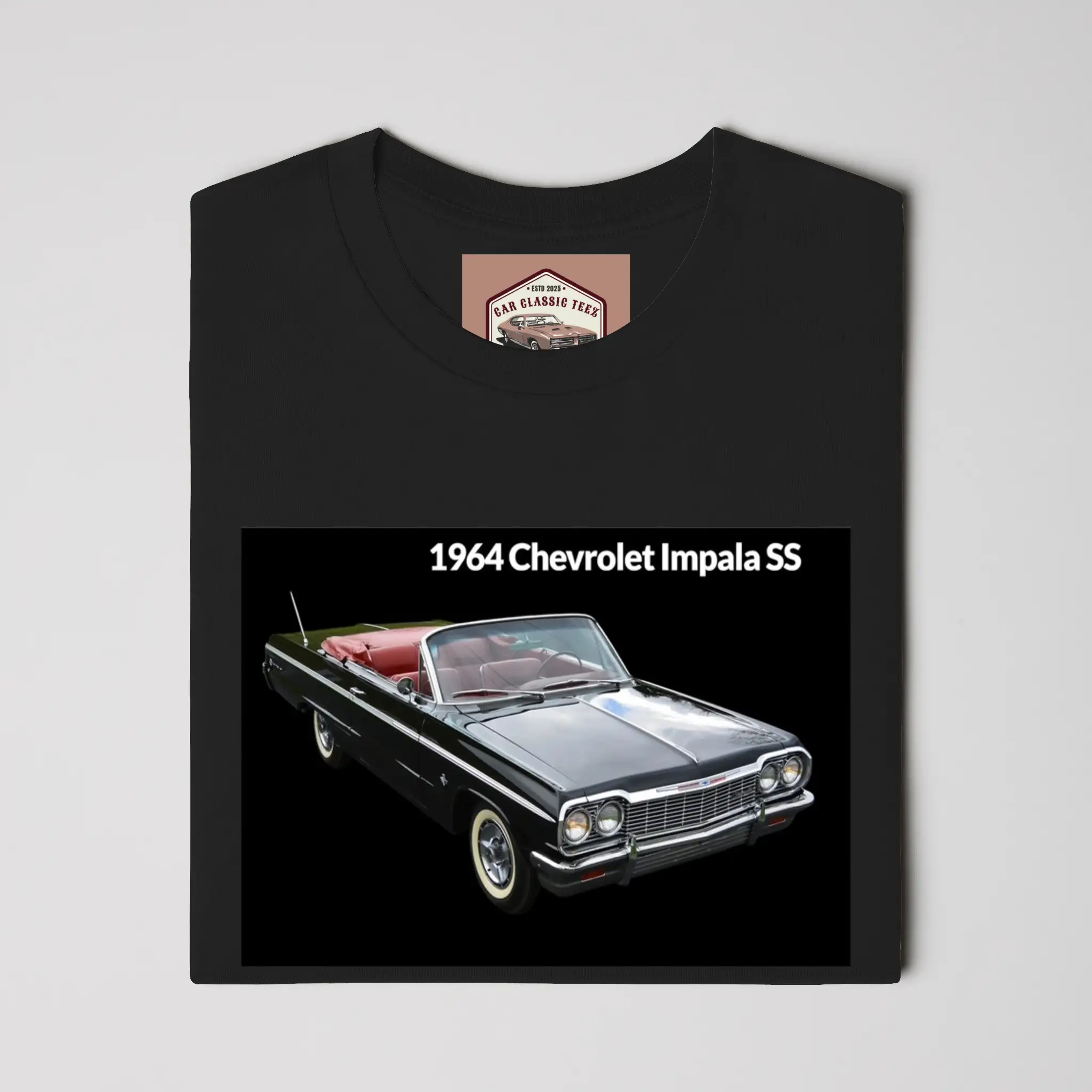 1964 Black Chevy Impala SS Convertible Black Tee