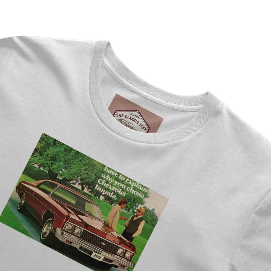 Why Chose a 1973 Chevrolet Impala White Tee  