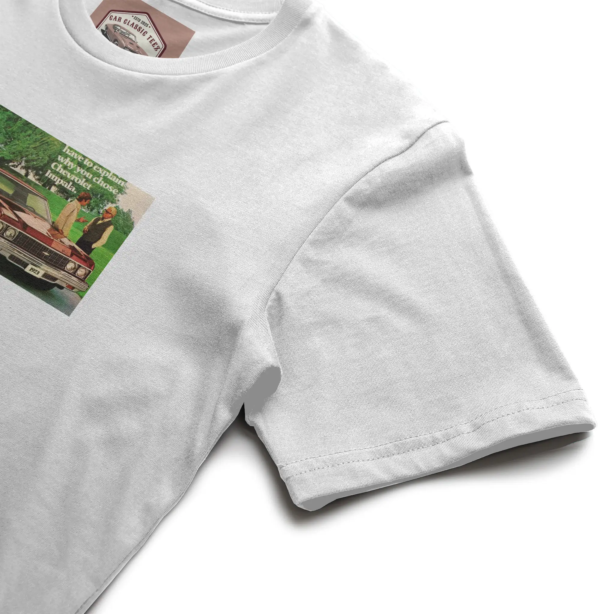 Why Chose a 1973 Chevrolet Impala White Tee  