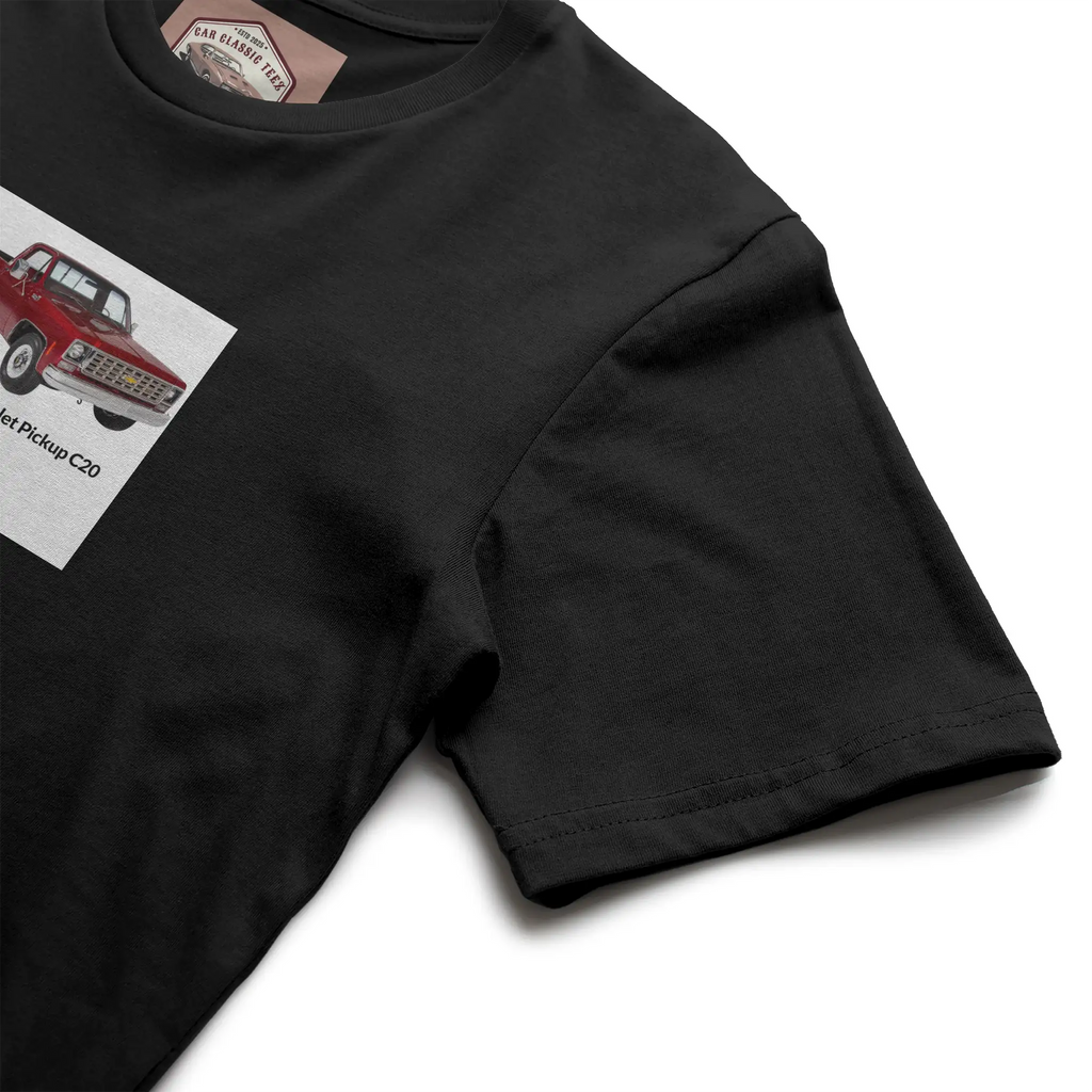 1975 C20 Truck Black Tee, White Background 