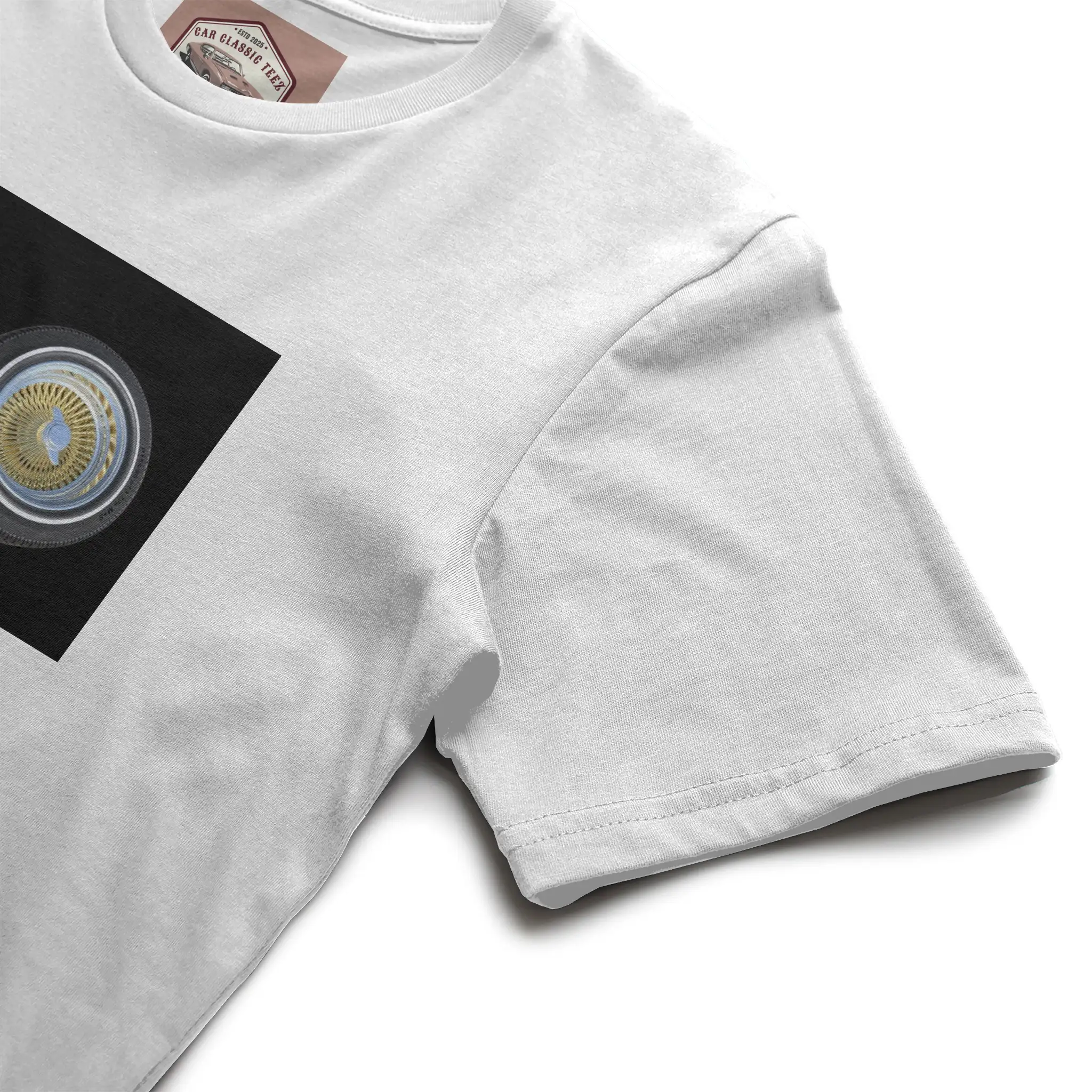 Gold Lowrider Wire Spoke 14 Inch Tires, White Tee,