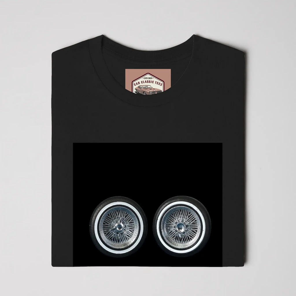 Chrome Lowrider Wire Spoke 14 Inch Tires, Black Tee