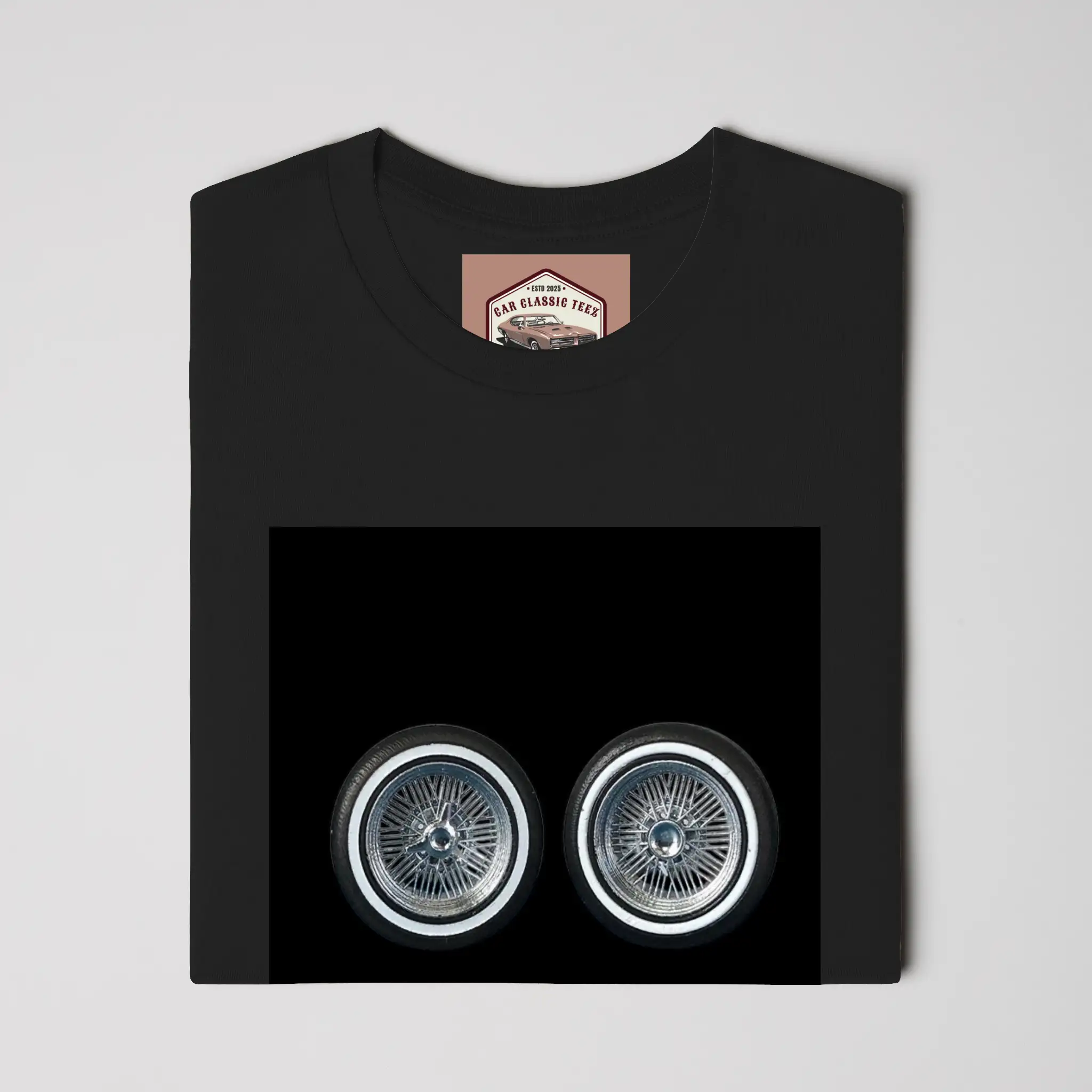 Chrome Lowrider Wire Spoke 14 Inch Tires, Black Tee