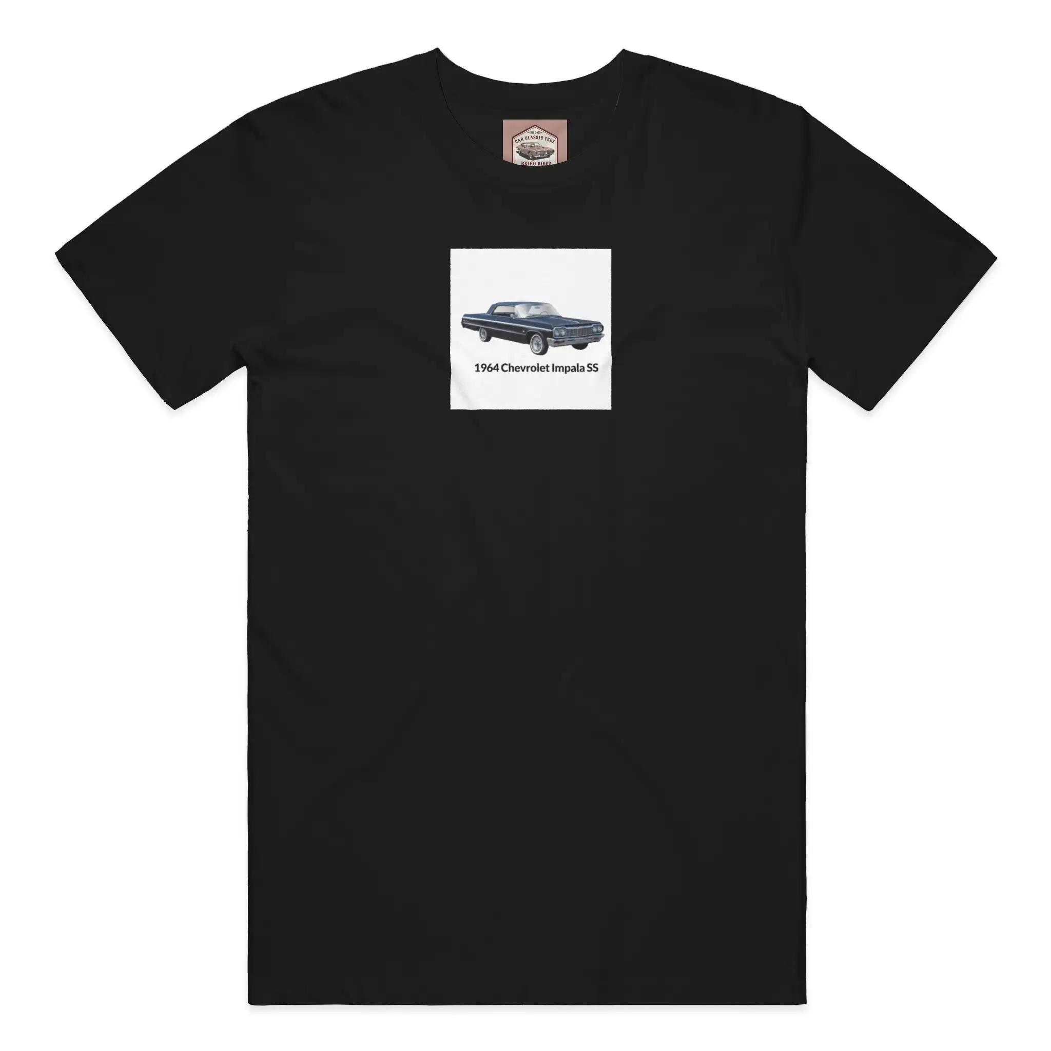 1964 Chevrolet Impala SS Black Tee, White Background