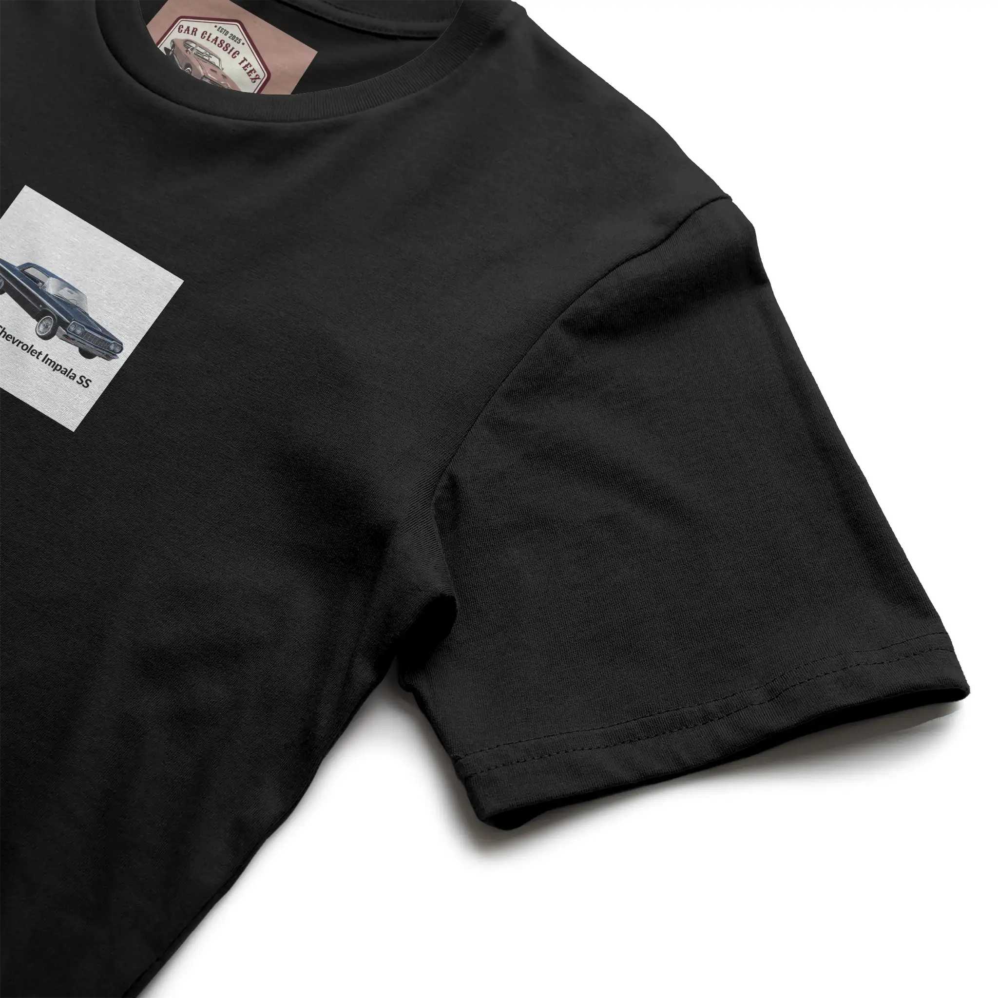 1964 Chevrolet Impala SS Black Tee, White Background