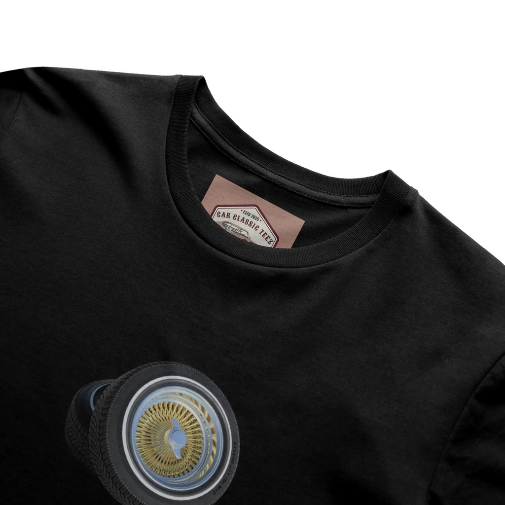 Gold Lowrider Wire Spoke 14 Inch Tires, Black Tee