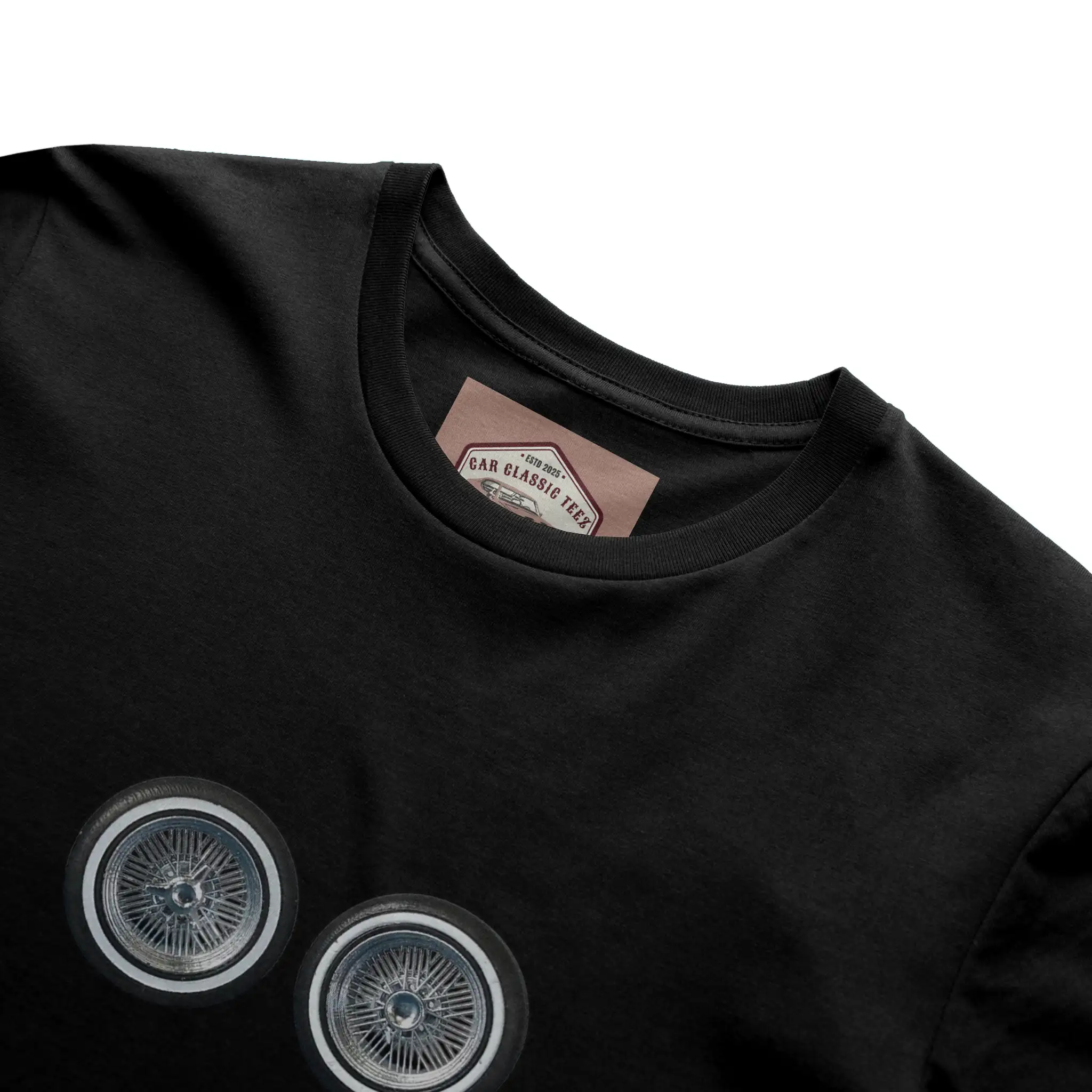 Chrome Lowrider Wire Spoke 14 Inch Tires, Black Tee