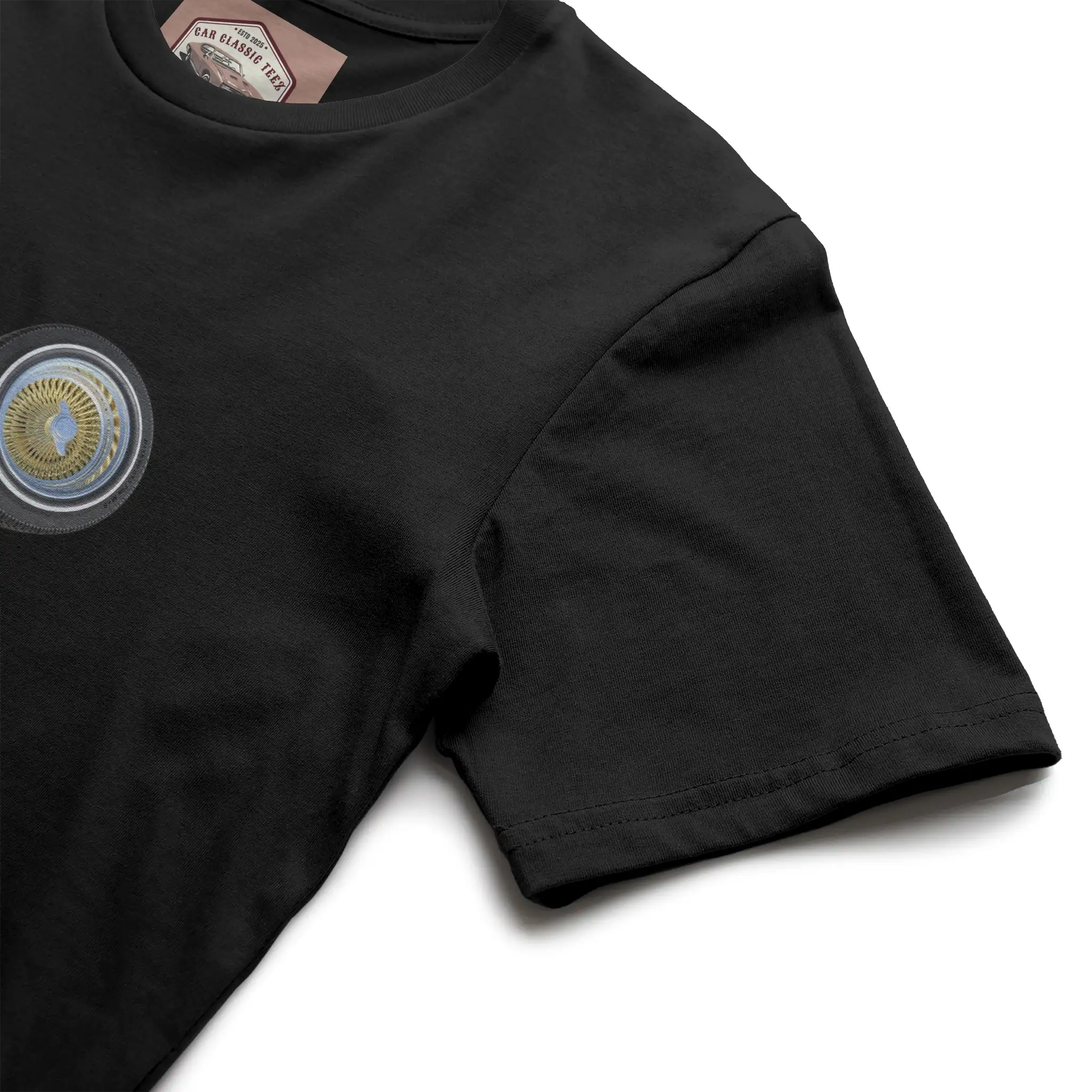 Gold Lowrider Wire Spoke 14 Inch Tires, Black Tee